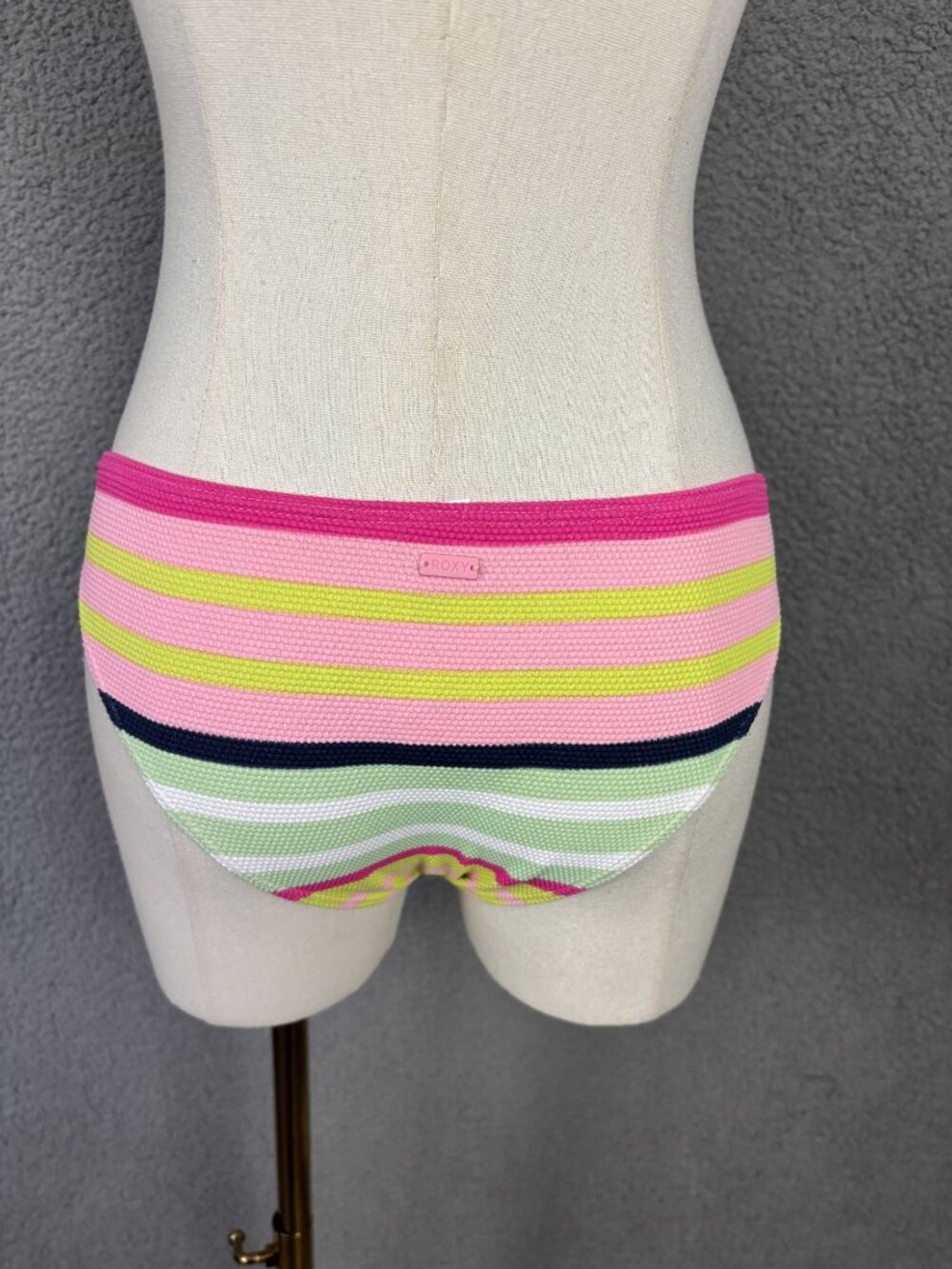 Roxy Women's Stripe Soul Mid Waist Bikini Bottom Multicolor Size Small NWT's - Picture 4 of 8